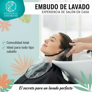 Embudo para lavado de cabello en salón profesional, El Punto de las Extensiones Colombia